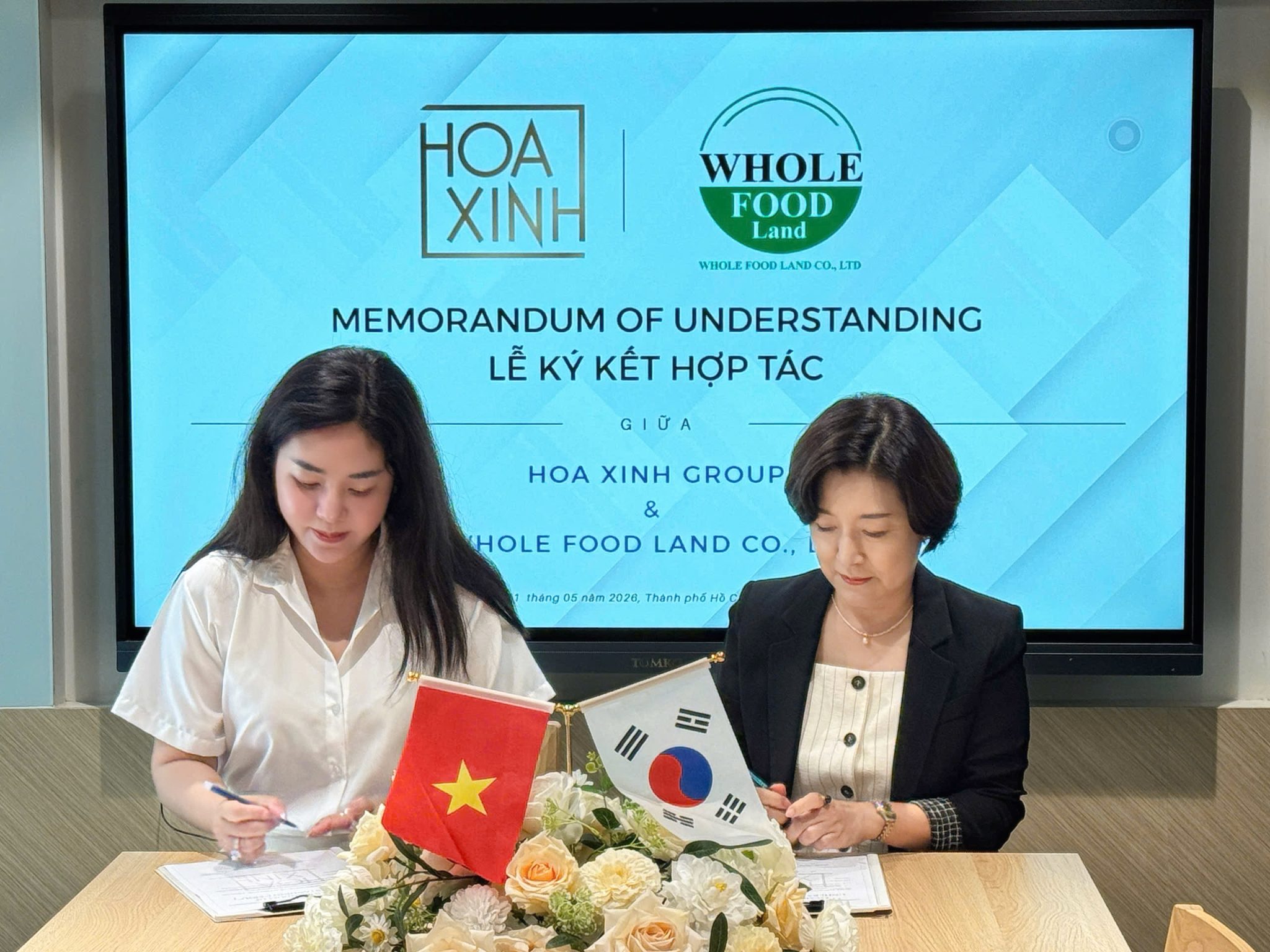 Hoa Xinh Co., Ltd và Whole Food Land Co., Ltd ký kết Biên bản Ghi nhớ Hợp tác (MOU)